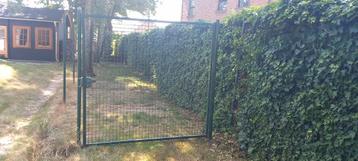 Portail de jardin Kopal simple 200 x 200 cm avec serrure à b, Jardin & Terrasse, Enlèvement, Utilisé