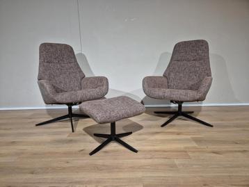 2x Montel Vision Relaxfauteuils - Hocker - Stof - Design beschikbaar voor biedingen