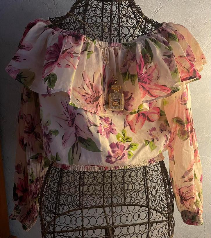 Liu•Jo  Leuk Crop top bloesje in bootlijn, Kleding | Dames, Topjes, Zo goed als nieuw, Maat 36 (S), Ophalen of Verzenden