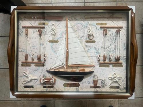 Bijzettafel Marine - zeilboot, Huis en Inrichting, Tafels | Bijzettafels, Zo goed als nieuw, Rechthoekig, 60 cm of meer, 55 tot 75 cm