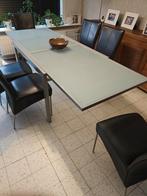 Eetafel, Huis en Inrichting, Tafels | Eettafels, Ophalen, Zo goed als nieuw, Glas