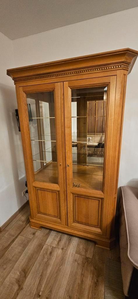 Vitrinekast Eik, Huis en Inrichting, Kasten | Vitrinekasten, Zo goed als nieuw, Ophalen