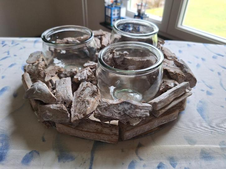 Decoratie schaal, Huis en Inrichting, Woonaccessoires | Schalen en Manden, Zo goed als nieuw, Schaal, Rond, Hout, Ophalen