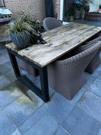 Tuinset tafel en 4 stoelen, Tuin en Terras, Tuintafels, Ophalen, Zo goed als nieuw