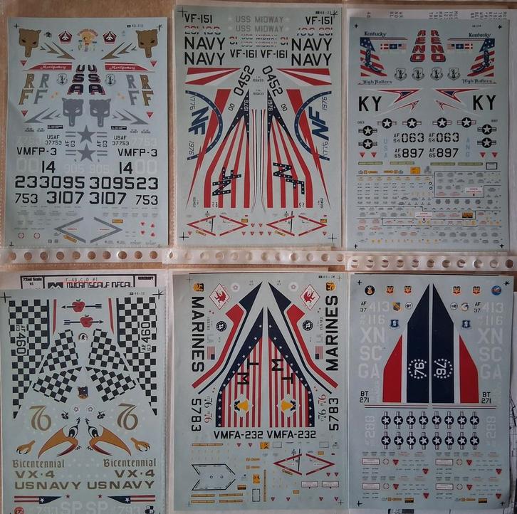 6 planches de décalcomanies spéciales F4, Phantom,RF-4 1/48, Hobby & Loisirs créatifs, Modélisme | Avions & Hélicoptères, Neuf