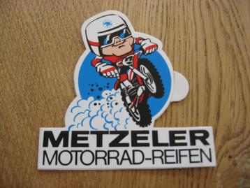 Sticker Metzeler Motorrad-Reifen 9 x 9,5 cm, Enlèvement ou Envoi, Neuf, Voiture ou Moto