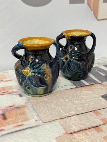 2 vases vintage en poterie flamande belge Tourhout, Enlèvement ou Envoi
