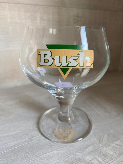 05/ Lot de 5 verres Bush " 75ans ", Verzamelen, Glas en Drinkglazen, Zo goed als nieuw, Bierglas, Ophalen of Verzenden