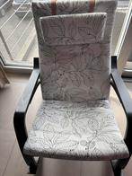 Ikea poang stoel met voetebankje, Huis en Inrichting, Fauteuils, Ophalen, Zo goed als nieuw, Hout