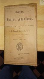 Carte historique  (1875) du Canton des Grisons en Suisse, Livres, Atlas & Cartes géographiques, Enlèvement ou Envoi, Utilisé, Carte géographique