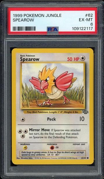 Spearow PSA 6 - 62/64 - Jungle 1999 beschikbaar voor biedingen