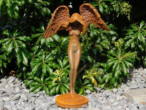 Statue d'ange debout, statue lourde en fonte., Antiquités & Art, Curiosités & Brocante, Enlèvement ou Envoi