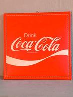 Reclamebord in kunstleer, Coca Cola, Verzamelen, Ophalen of Verzenden, Reclamebord