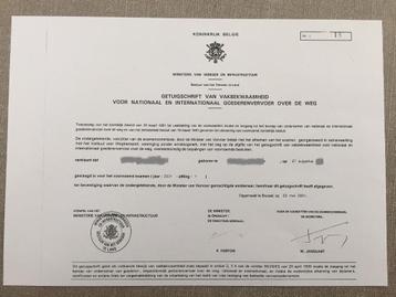 VERVOERSVERGUNNING TE HUUR beschikbaar voor biedingen