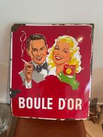 Oud emaille reclamebord Boule D’Or, Verzamelen, Ophalen, Gebruikt, Reclamebord