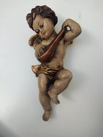 Engel met Mandoline  - 30 cm - Hout - 1930 beschikbaar voor biedingen
