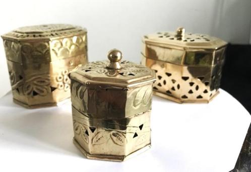 Antieke koperen geurdoosjes, Antiek en Kunst, Antiek | Woonaccessoires, Ophalen of Verzenden