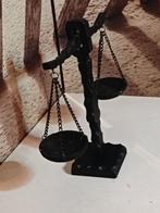 Vintage houten hand-gesneden weegschaal 1960-1970s rustiek, Antiek en Kunst, Ophalen of Verzenden