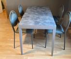 Eetkamertafel met 4 eetstoelen te koop, Ophalen, 100 tot 150 cm, 50 tot 100 cm, Zo goed als nieuw