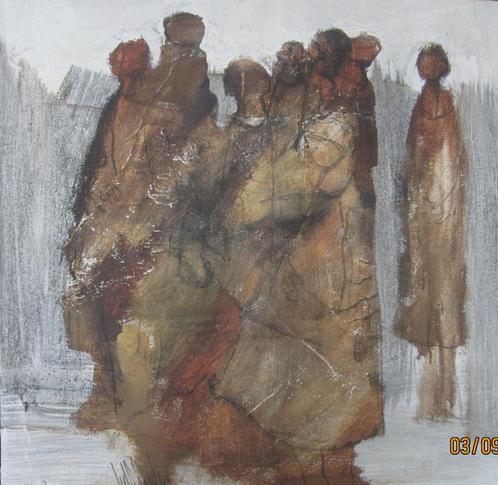 "Onderweg" - Gino Hollander (1924 - 2015), Antiek en Kunst, Kunst | Schilderijen | Modern, Ophalen