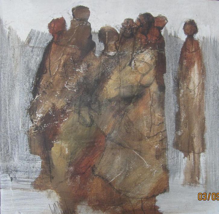 "Onderweg" - Gino Hollander (1924 - 2015), Antiek en Kunst, Kunst | Schilderijen | Modern, Ophalen