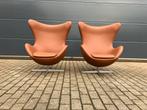 2x Fritz Hansen Egg Chair in Cognac leder NIEUW!!, Huis en Inrichting, Ophalen of Verzenden, Nieuw, Metaal, Cassina togo tecno sede b&b italia knoll vitra edra artifort cor