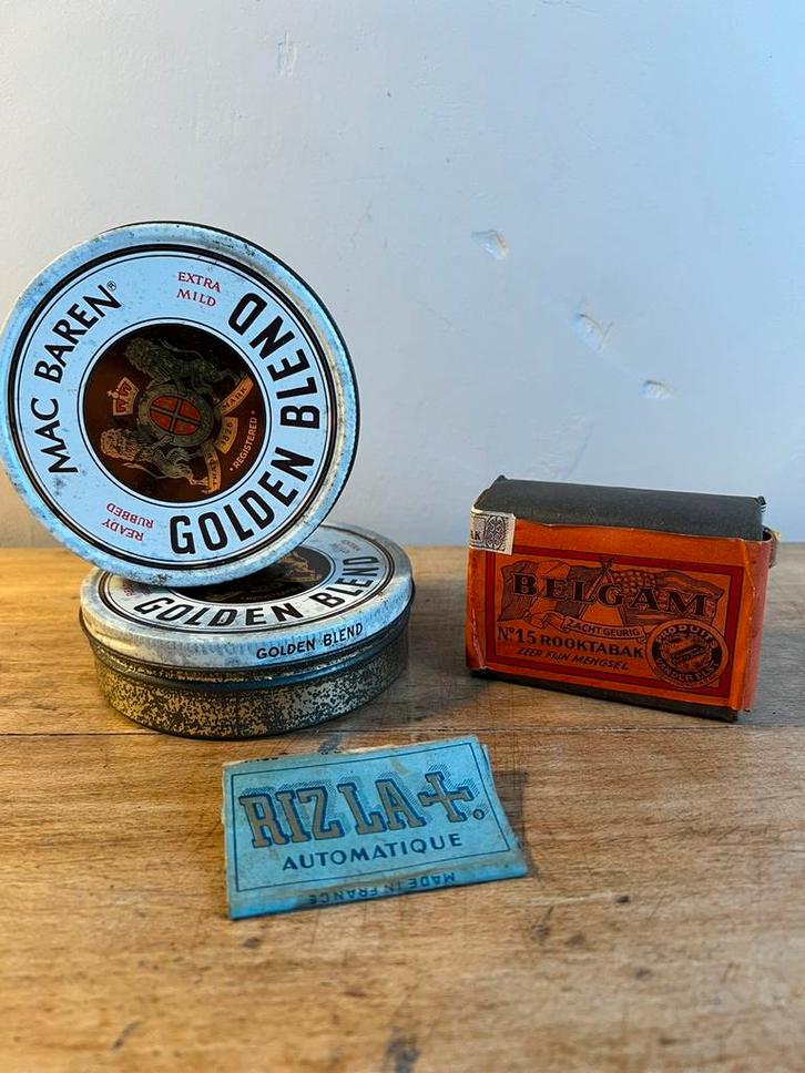 Ensemble de vieux tabacs à pipe, Collections, Articles de fumeurs, Briquets & Boîtes d'allumettes, Utilisé, Boite à tabac ou Emballage