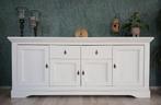 Landelijke witte dressoir kast, Huis en Inrichting, Kasten | Dressoirs, Ophalen, 200 cm of meer, Grenenhout, Met deur(en)