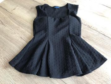 Peplum top zwart / Small