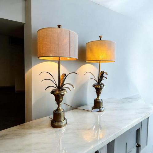 Set van 2 vintage 'gouden'  Boulanger tafellampen, Antiek en Kunst, Antiek | Verlichting, Ophalen of Verzenden
