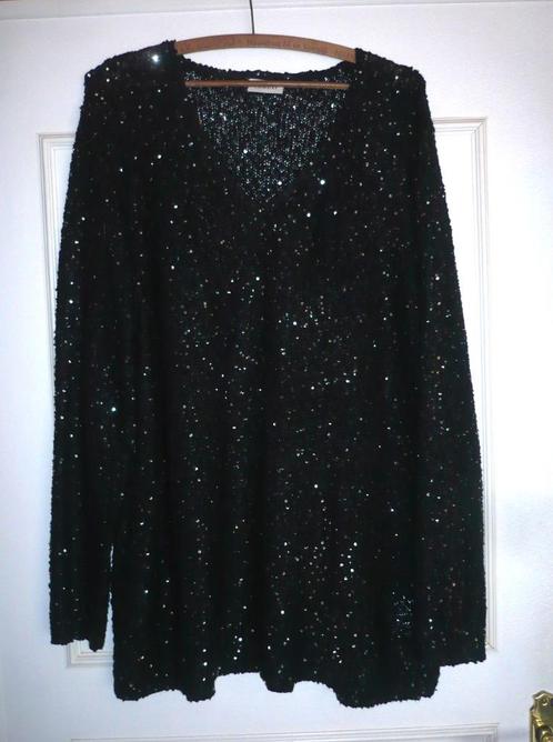 Zwarte trui met kleine pailletten - maat XXL - ALS NIEUW !!, Kleding | Dames, Grote Maten, Zo goed als nieuw, Trui of Vest, Zwart