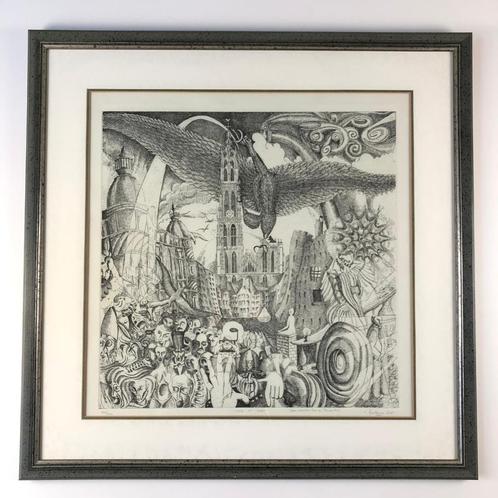 Ets Guillaume Liat, 1986, "Vita et Mors", 208/300, Antiek en Kunst, Kunst | Etsen en Gravures, Ophalen of Verzenden