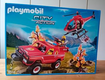 Playmobil brandweerwagen met reddingshelikopter .Nieuw . beschikbaar voor biedingen