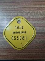 fietsplaat Antwerpen 1981, Ophalen of Verzenden