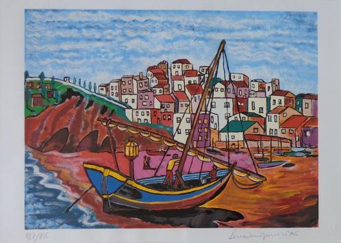 LUCIANO PAVAROTTI / VILLAGIO / KLEURZEEFDRUK / 68x87cm KADER, Antiek en Kunst, Kunst | Litho's en Zeefdrukken, Ophalen