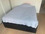 Ikea Bed + Anatomisch Matras, 160 cm, Comme neuf, Deux personnes, Brun