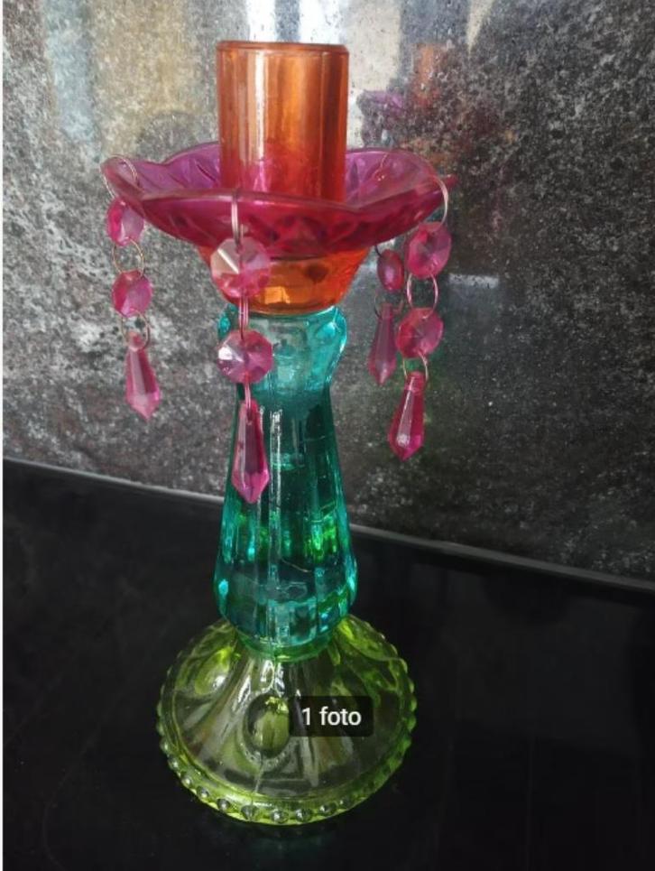 Chandelier en verre épais unique, Maison & Meubles, Accessoires pour la Maison | Bougeoirs & Bougies, Comme neuf, Chandelier, Autres matériaux