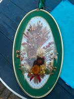 Vintage Gedroogde bloem in glazen stolp, Antiek en Kunst, Ophalen of Verzenden