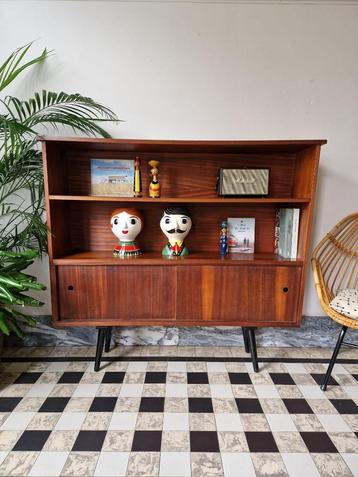 Vintage midcentury vitrinekast | boekenkast | kast retro beschikbaar voor biedingen