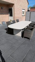 Set van 6 tuinstoelen + kussens in antracietgrijs, Tuin en Terras, Tuinstoelen, Ophalen