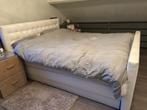 gratis boxspring 160x200 zonder matras, Huis en Inrichting, Slaapkamer | Boxsprings, Ophalen, Gebruikt, Wit, Tweepersoons
