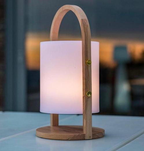 KADOTIP !!!!--Lumisky Draadloze LED Lantaarn – H37cm Woody, Tuin en Terras, Buitenverlichting, Nieuw, Staande lamp, Hout, Minder dan 50 watt