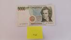 5000 Lire Bellini, Italië 1985, Postzegels en Munten, Ophalen of Verzenden, Italië, Los biljet