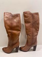 Lederen hoge laarzen met hak, Enlèvement ou Envoi, Comme neuf, Brun, Bottes hautes