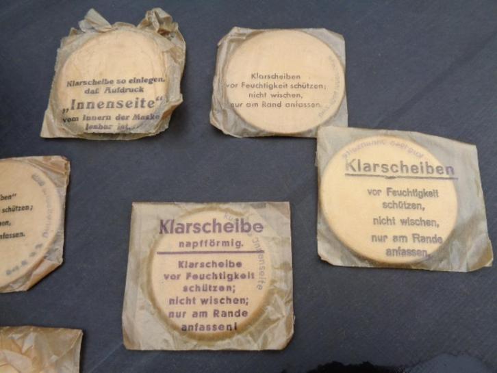WO2 , Setje Klarscheiben , voor Duits gasmasker / -bus, Verzamelen, Militaria | Tweede Wereldoorlog, Landmacht, Overige typen