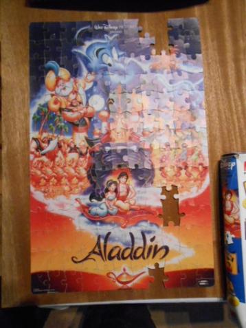 Puzzle Disney MB Aladdin 154 pièces + 6, Enlèvement ou Envoi, Utilisé