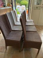 8 rotan stoelen van hoge kwaliteit, Huis en Inrichting, Stoelen, Ophalen, Gebruikt, Bruin, Riet of Rotan