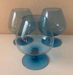 70s Kleine blauwe cognac / likeurglaasjes, Ophalen of Verzenden, Zo goed als nieuw