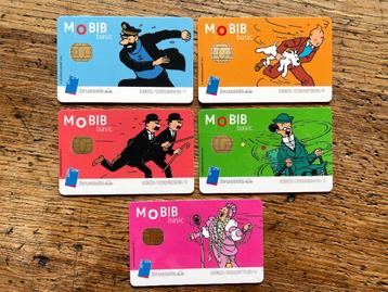 Set complet de 5 cartes mobib Tintin Rare éditées en 2016