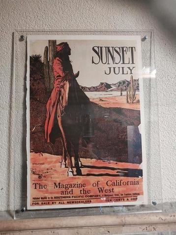 sunset magazine en Villacabrasr poster bladzijde. beschikbaar voor biedingen